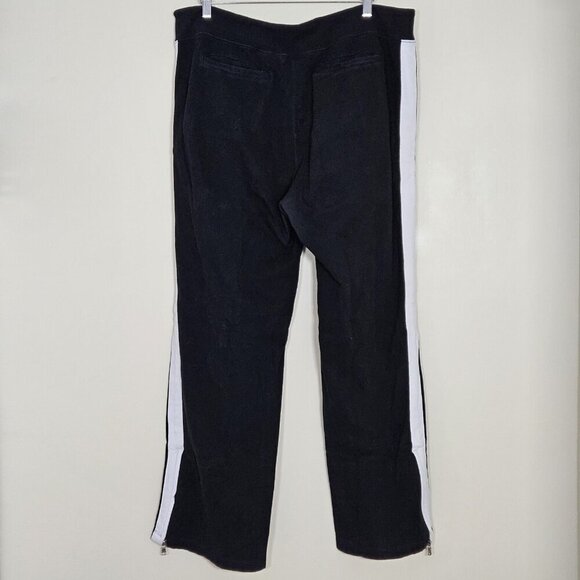Polo Ralph Lauren Sweatpants Women XXL Black White Zip Hems Pockets Fleece Lined - Picture 16 of 16